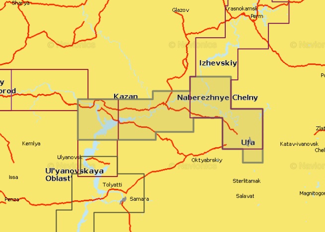  Карта для эхолота Belaya, Lower Kama rivers Река Белая и нижняя Кама 5G633S2