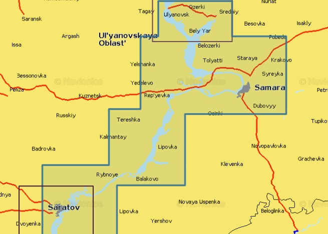  Карта для эхолота Ul'yanovsk - Saratov Ульяновск - Саратов 5G628S2