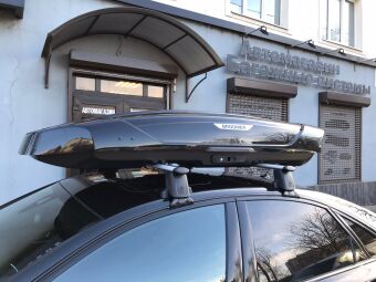 Автобокс Broomer Venture LS (450 л.) с быстрой системой крепления Fast Mount Черный глянец