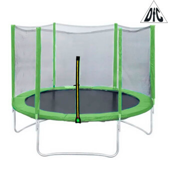 Каркасный батут DFC Trampoline Fitness 10FT-TR-LG/10FT-TR-B с сеткой 305х305х262 см зеленый