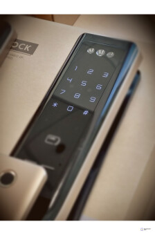 Врезной электронный дверной замок Solity GP-6000BAK Champagne Gold с Face ID