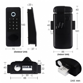 Электронный всепогодный автономный замок Selock Hotel Invisible с возможностью дистанционного управления кодами доступа