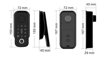 Биометрический моторный замок накладка на дверной цилиндр Selock Hotel Auto