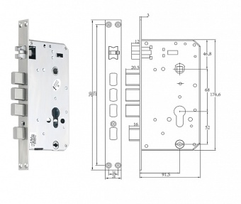 Врезной биометрический Bluetooth замок Selock Tuya FP