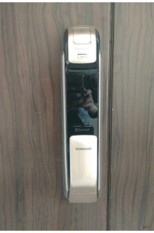 Врезной электронный дверной замок Samsung SHP-DP728 Dark Silver с отпечатком пальца