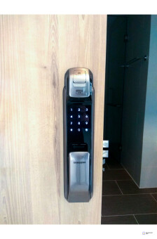 Врезной электронный дверной замок Samsung SHP-DP728 Dark Silver с отпечатком пальца