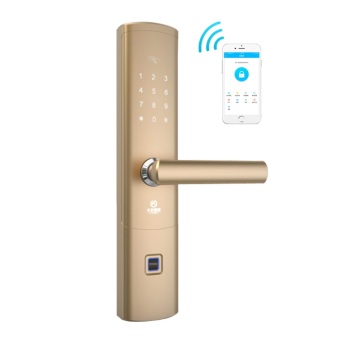 Врезной биометрический замок Selock Hotel Gold с возможностью дистанционного управления и доступа