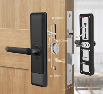 Врезной биометрический замок Selock Hotel Lux с возможностью дистанционного управления и доступа