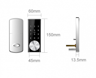 Врезной кодовый замок Selock Hotel Mini с возможностью дистанционного управления кодами доступа