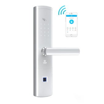 Врезной биометрический замок Selock Hotel Silver с возможностью дистанционного управления и доступа