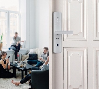 Врезной биометрический замок Selock Hotel Silver с возможностью дистанционного управления и доступа