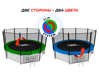 Каркасный батут Unix Line 14ft Classic (outside) 427х427х269 см синий/зеленый