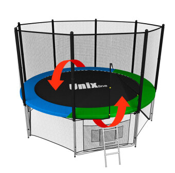 Каркасный батут Unix Line 8ft Classic (outside) 244х244х241 см синий/зеленый