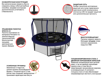 Каркасный батут Unix Line 10ft Supreme Game 305х305х241 см blue