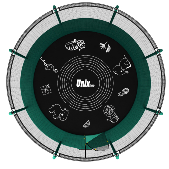 Каркасный батут Unix Line 8ft Supreme Game 244х244х241 см green