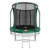 Батут премиум ARLAND 8FT с внутренней страховочной сеткой и лестницей (Dark green)