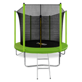 Батут ARLAND 8FT с внутренней страховочной сеткой и лестницей светло-зеленый